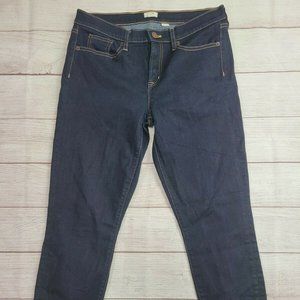 J. Crew AV711 9” Vintage Straight Leg Jeans Women's Size 29/28 Dark Wash Stretch